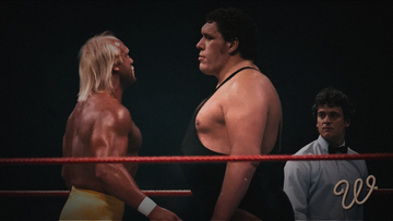 André the Giant standing in wrestling ring with dramatic lighting, representing his final stand at WrestleMania III