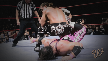 Shawn Michaels and Bret Hart during the controversial Montreal Screwjob at Survivor Series 1997