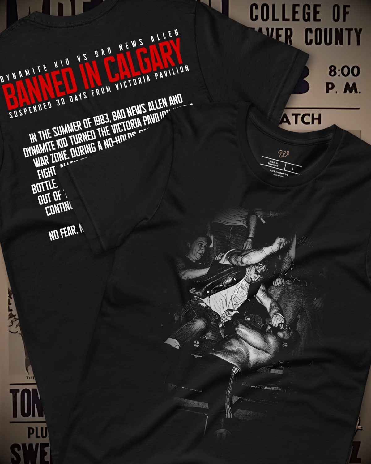 Dynamite Kid vs Bad News Allen - Banned in Calgary Shirt